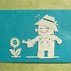 紙の素材感を生かしたシンプル切り絵。