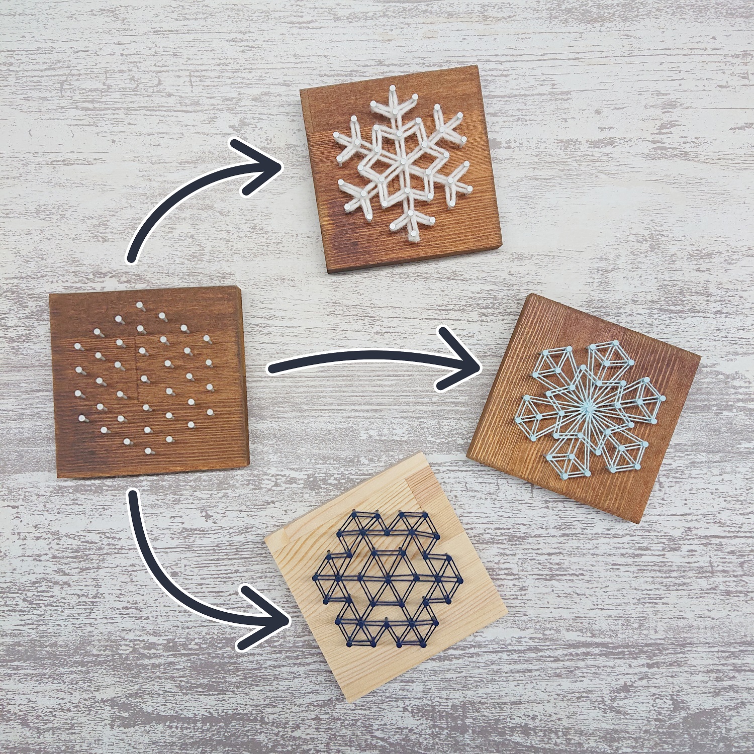 簡単 ストリングアートで作る 雪の結晶 の作り方 手順 22 インテリア雑貨 家具 生活雑貨 アトリエ ハンドメイドレシピ 作り方 と手作り 情報サイト