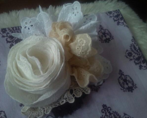 レースレース のコサージュの作り方 手順 7 その他 その他 アトリエ ハンドメイドレシピ 作り方 と手作り情報サイト