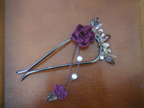 毛糸の花のかんざしの作り方 その他 ファッション アトリエ ハンドメイドレシピ 作り方 と手作り情報サイト