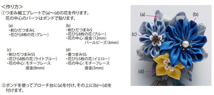 リネンのコサージュとイヤリングの作り方 手順 3 その他 その他 アトリエ ハンドメイドレシピ 作り方 と手作り情報サイト