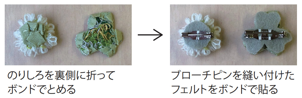 シロツメクサとクローバーのブローチの作り方 手順 2 コサージュ ブローチ アクセサリー アトリエ ハンドメイドレシピ 作り方 と手作り情報サイト シロツメクサとクローバーのブローチの作り方 手順 2 コサージュ ブローチ アクセサリー アトリエ ハンドメイドレシピ 作り方 と手作り情報サイト