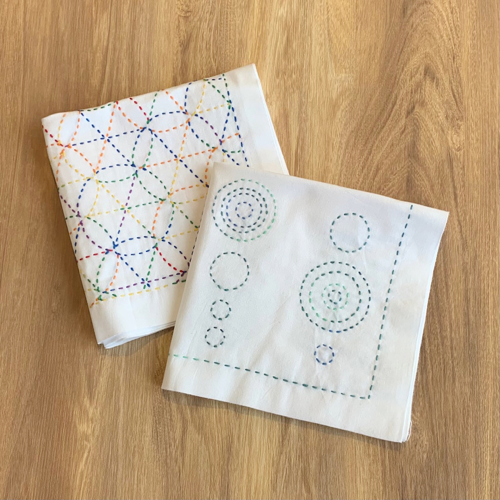 季節の刺し子ふきん 傘 水の輪の作り方 手順 6 キッチン小物 家具 生活雑貨 アトリエ ハンドメイドレシピ 作り方 と手作り情報サイト