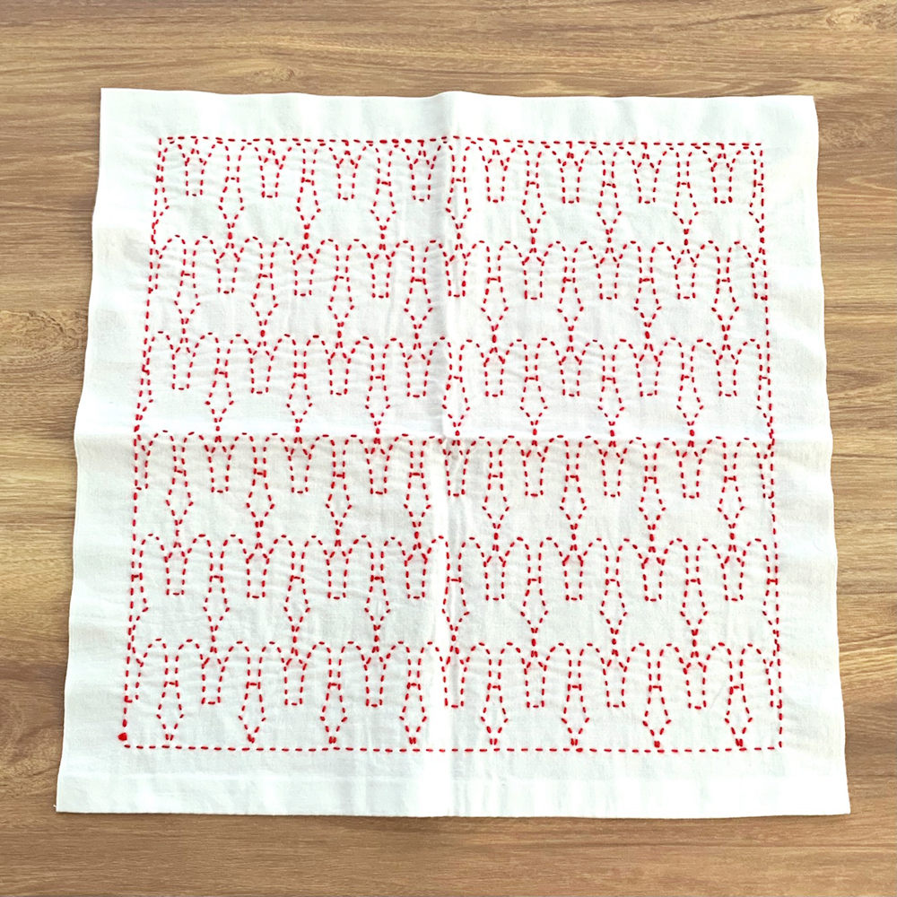 干支の刺し子ふきん うさぎの図案の作り方|キッチン小物|家具・生活雑貨| アトリエ | ハンドメイドレシピ(作り方)と手作り情報サイト