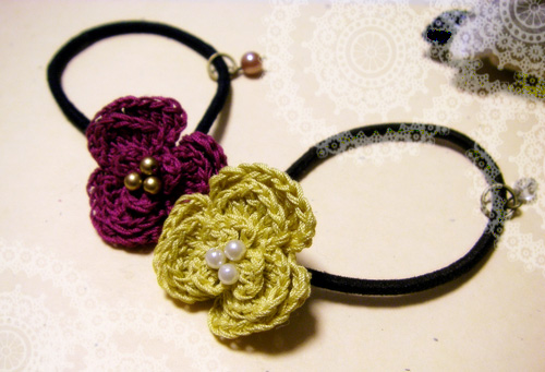 ビオラの花ゴムの作り方 手順 22 その他 ファッション アトリエ ハンドメイドレシピ 作り方 と手作り情報サイト