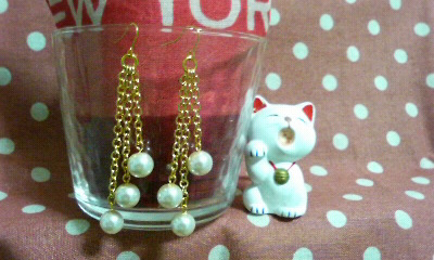 段違いチェーンパールピアスの作り方 その他 その他 アトリエ ハンドメイドレシピ 作り方 と手作り情報サイト