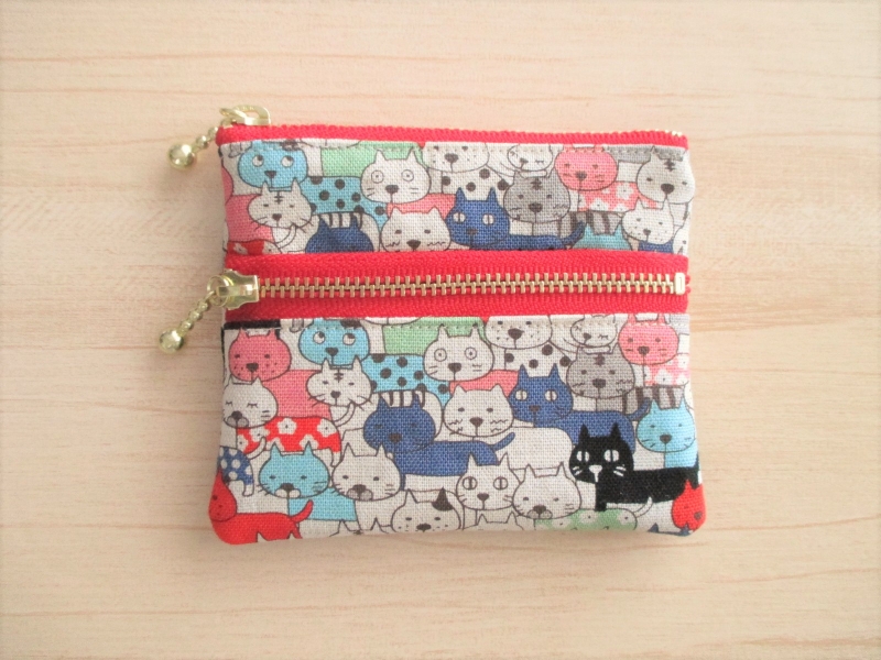 裏地付き 小さめかわいい ダブルファスナーポーチの作り方 手順 28 ポーチ バッグ 財布 小物 アトリエ ハンドメイドレシピ 作り方 と手作り情報サイト