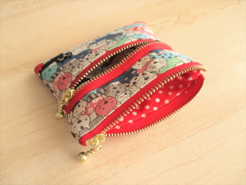 裏地付き 小さめかわいい ダブルファスナーポーチの作り方 手順 32 ポーチ バッグ 財布 小物 アトリエ ハンドメイドレシピ 作り方 と手作り情報サイト
