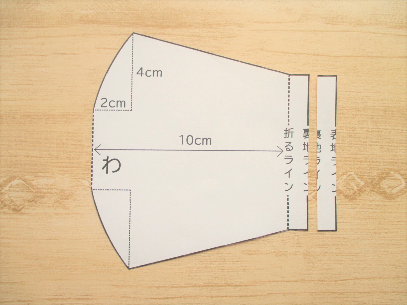 2サイズ ワイヤー入り立体マスクの作り方 手順 5 マスク マスク他 アトリエ ハンドメイドレシピ 作り方 と手作り情報サイト