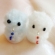 男の子と女の子の小さな雪だるまオブジェ
