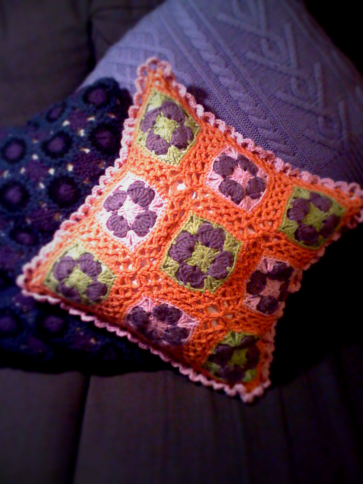 ハンドメイド】レース手編み座布団カバー 6枚