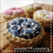 麻紐とコットンでお花のピンクッションの作り方 その他 その他 アトリエ ハンドメイドレシピ 作り方 と手作り情報サイト
