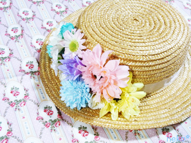 フラワーカンカンの作り方 帽子 ファッション アトリエ ハンドメイドレシピ 作り方 と手作り情報サイト