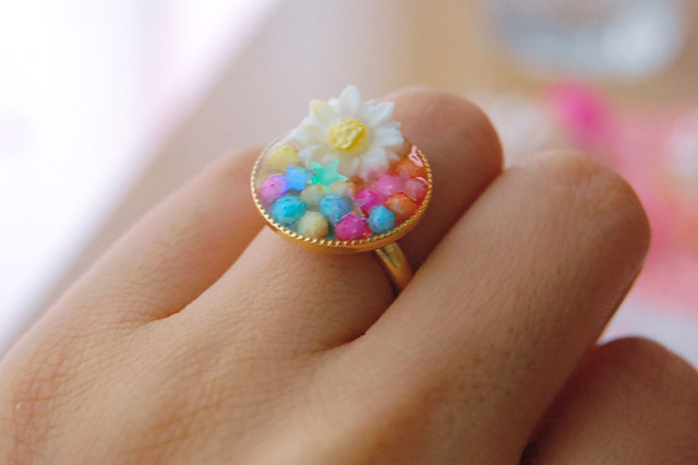レジン風カラフル乙女リングの作り方 手順 2 その他 その他 アトリエ ハンドメイドレシピ 作り方 と手作り情報サイト