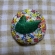 鳥の刺繍くるみボタン