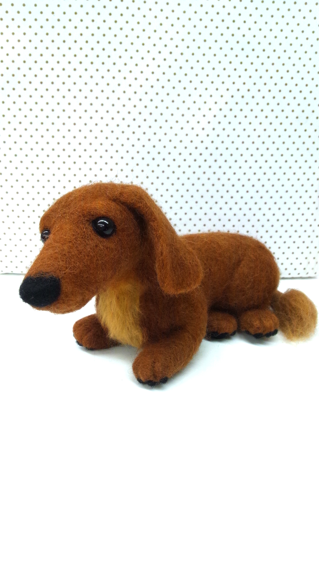 羊毛フェルト ダックスのもみじちゃんの作り方 手順 1 ぬいぐるみ ぬいぐるみ 人形 アトリエ ハンドメイドレシピ 作り方 と手作り情報サイト